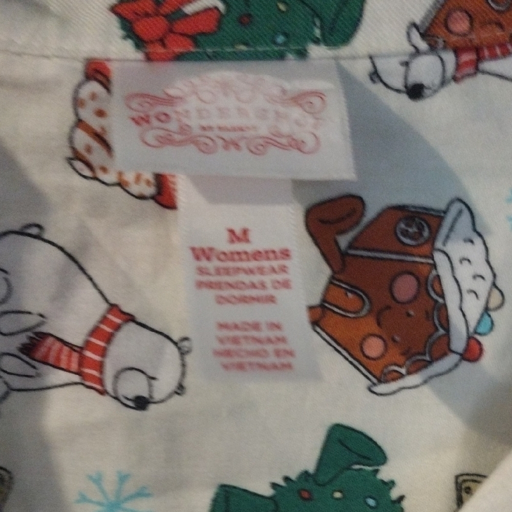 Wondershop Festive Holiday Pajama Top – Cozy Red, Green & White Print, Size M - Picture 6 of 6